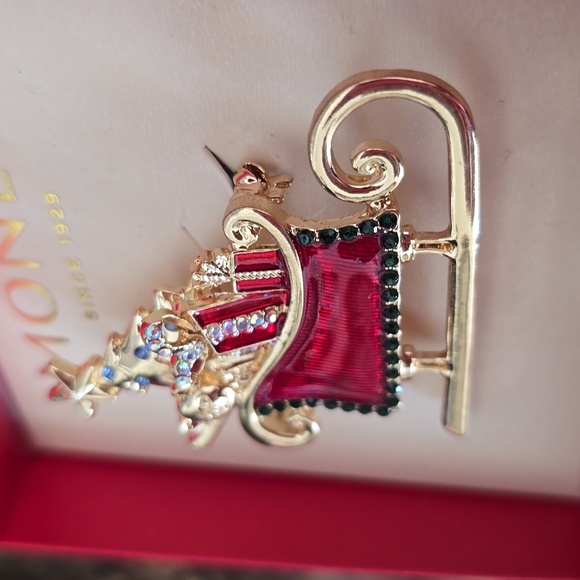 3 ITEMS:  2 NAPIER & 1 MONET BEAUTIFUL SPARKLING HOLIDAY PINS BUNDLE OF 3 - Picture 11 of 13